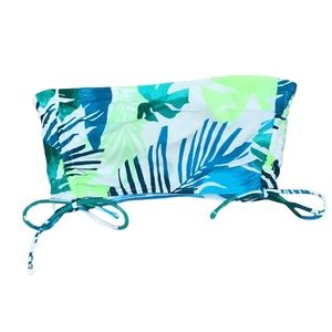 Xhilaration Size Medium Bandeau Bikini Top Strapless Tropical